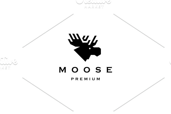 moose head logo template vector icon | Creative Illustrator Templates ...