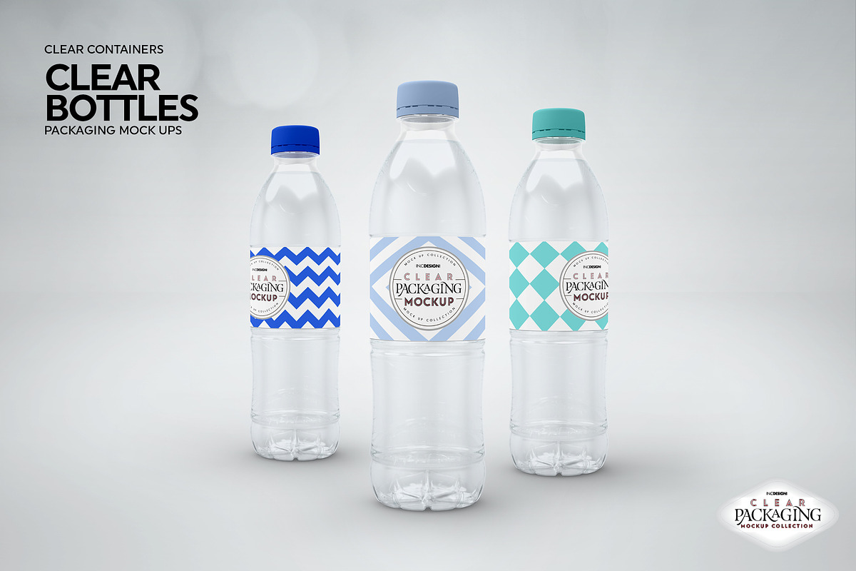 Download Clear Bottles Packaging Mockup | Creative Photoshop Templates ~ Creative Market