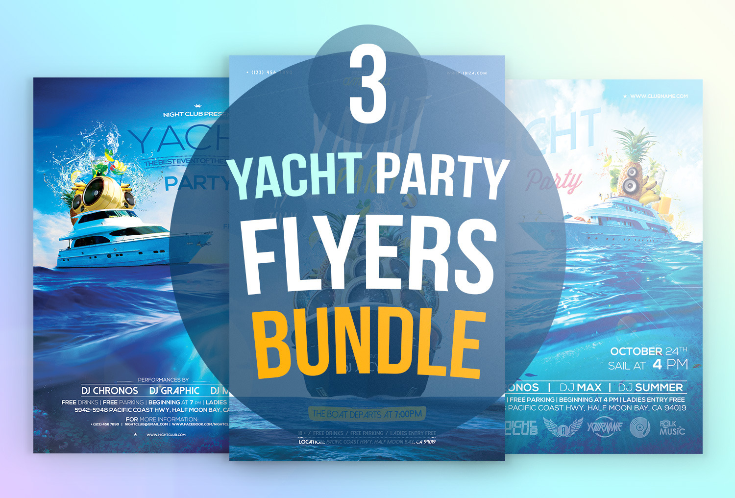 Yacht Party Flyer Boat Template