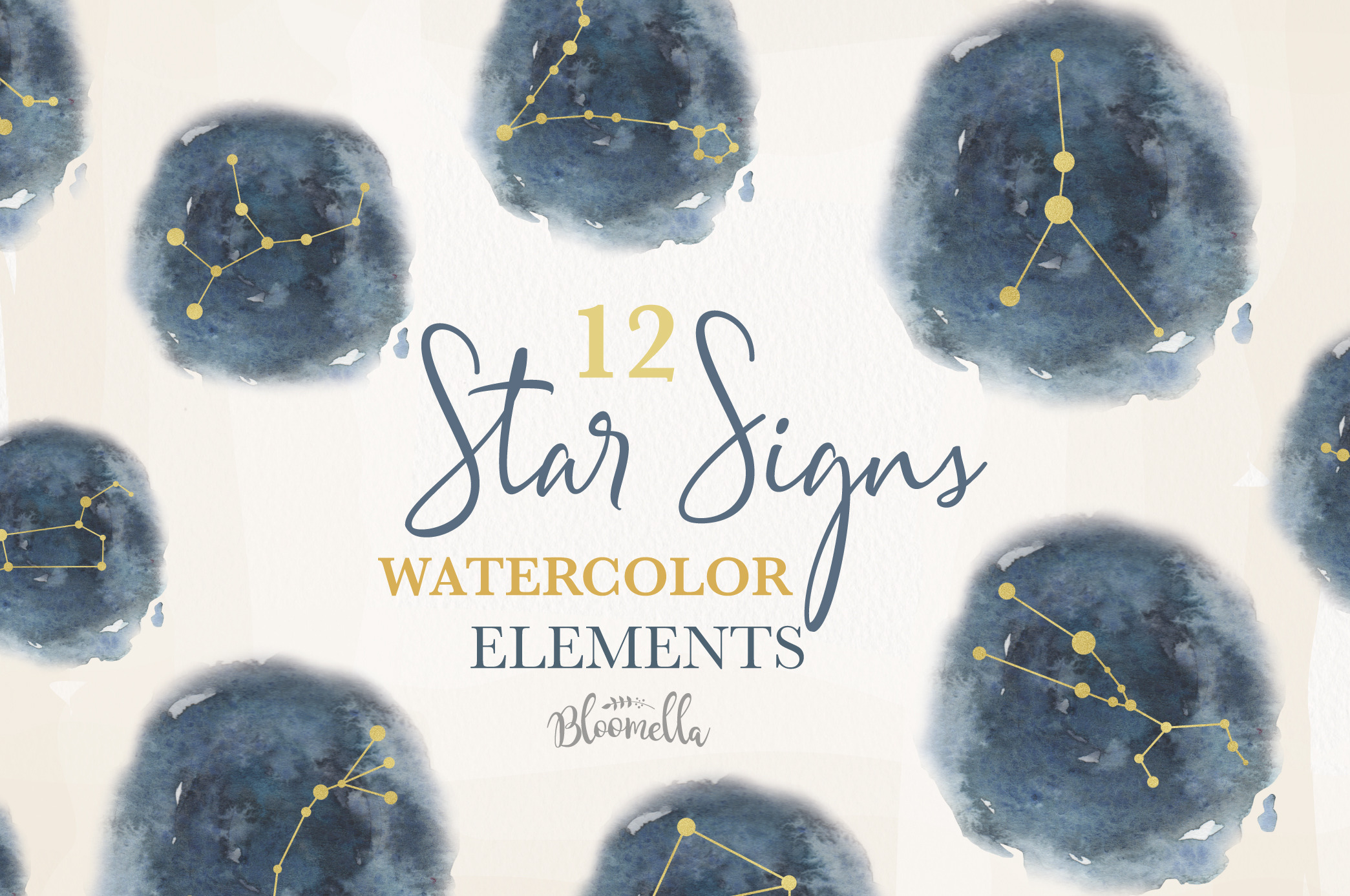 Download Star Signs Set Watercolor Astrology Pre Designed Photoshop Graphics Creative Market