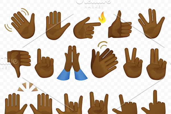 Hands emoji gestures icons | Pre-Designed Vector Graphics ~ Creative Market