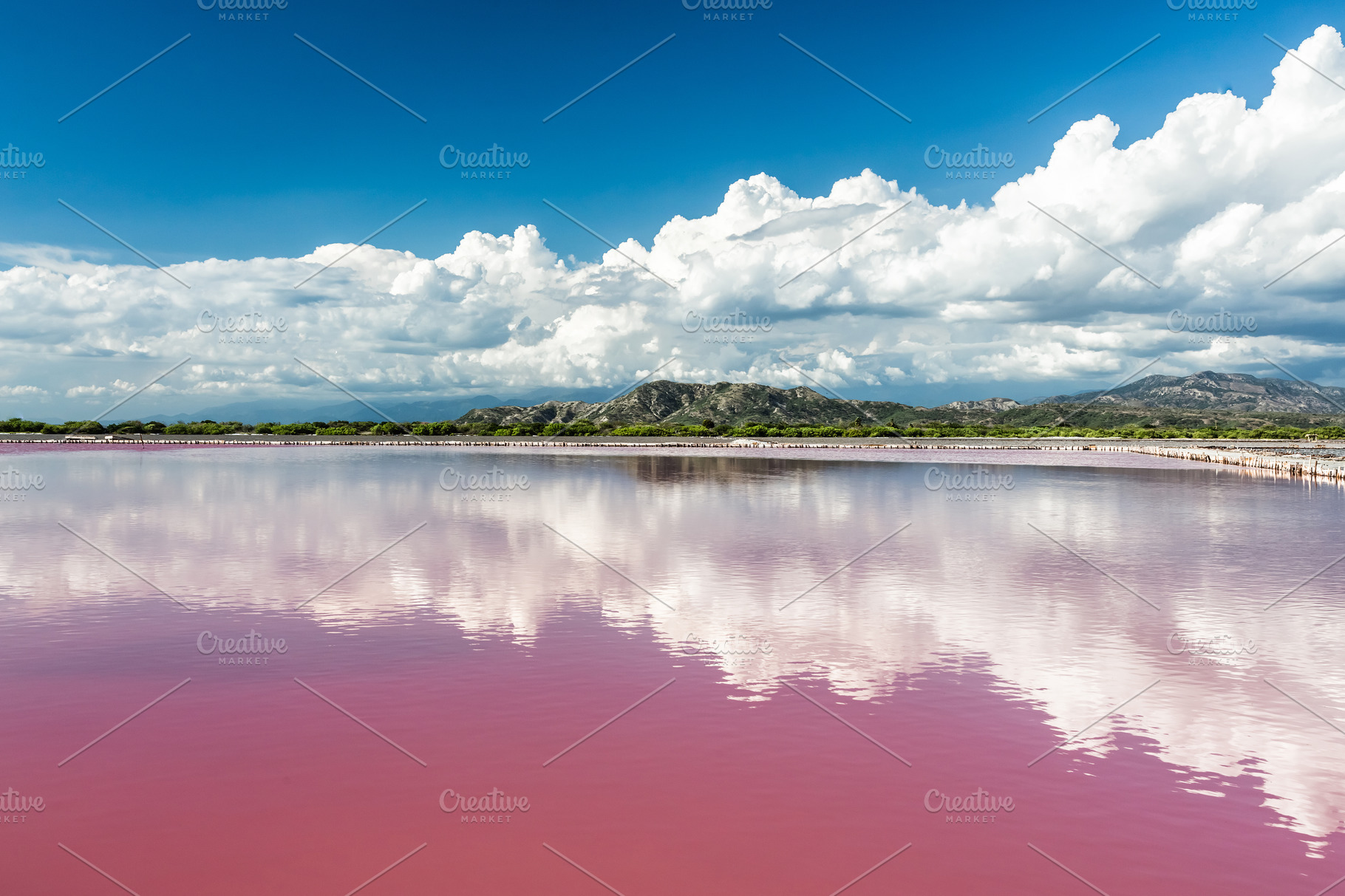 Pink water salt lake stock photo containing lake and pink | Nature