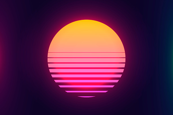 Download Retro Sunset Above The Ocean Pre Designed Photoshop Graphics Creative Market