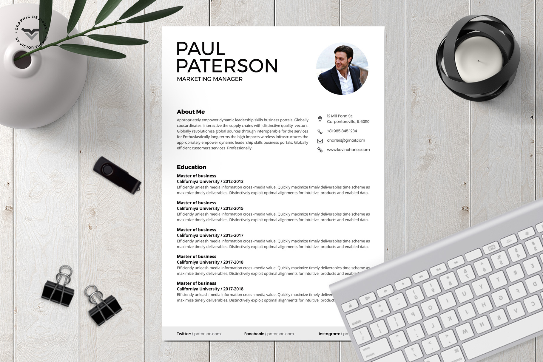 corporate-cv-template-resume-templates-creative-market