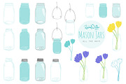 Mason Jars - Vector & PNG | Pre-Designed Illustrator Graphics