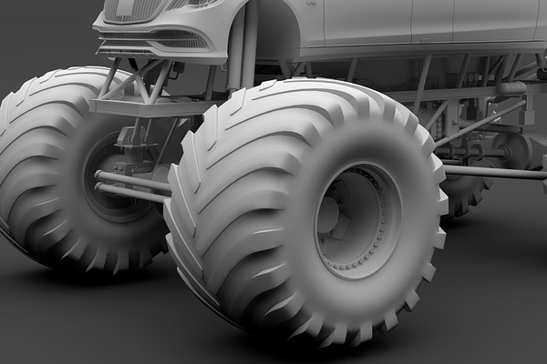 Monster Truck Mercedes Maybach S 650 | High-Quality Maya 3D Models