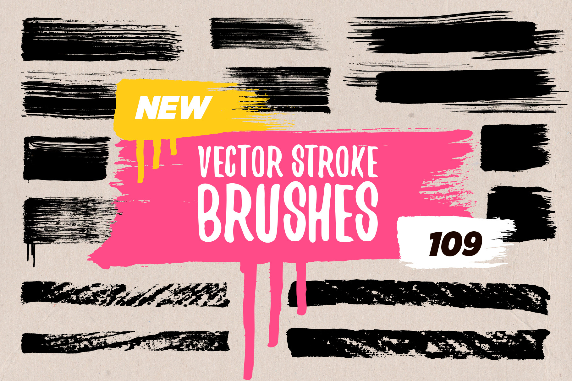 Vector stroke brushes, v.2 | Brushes ~ Creative Market