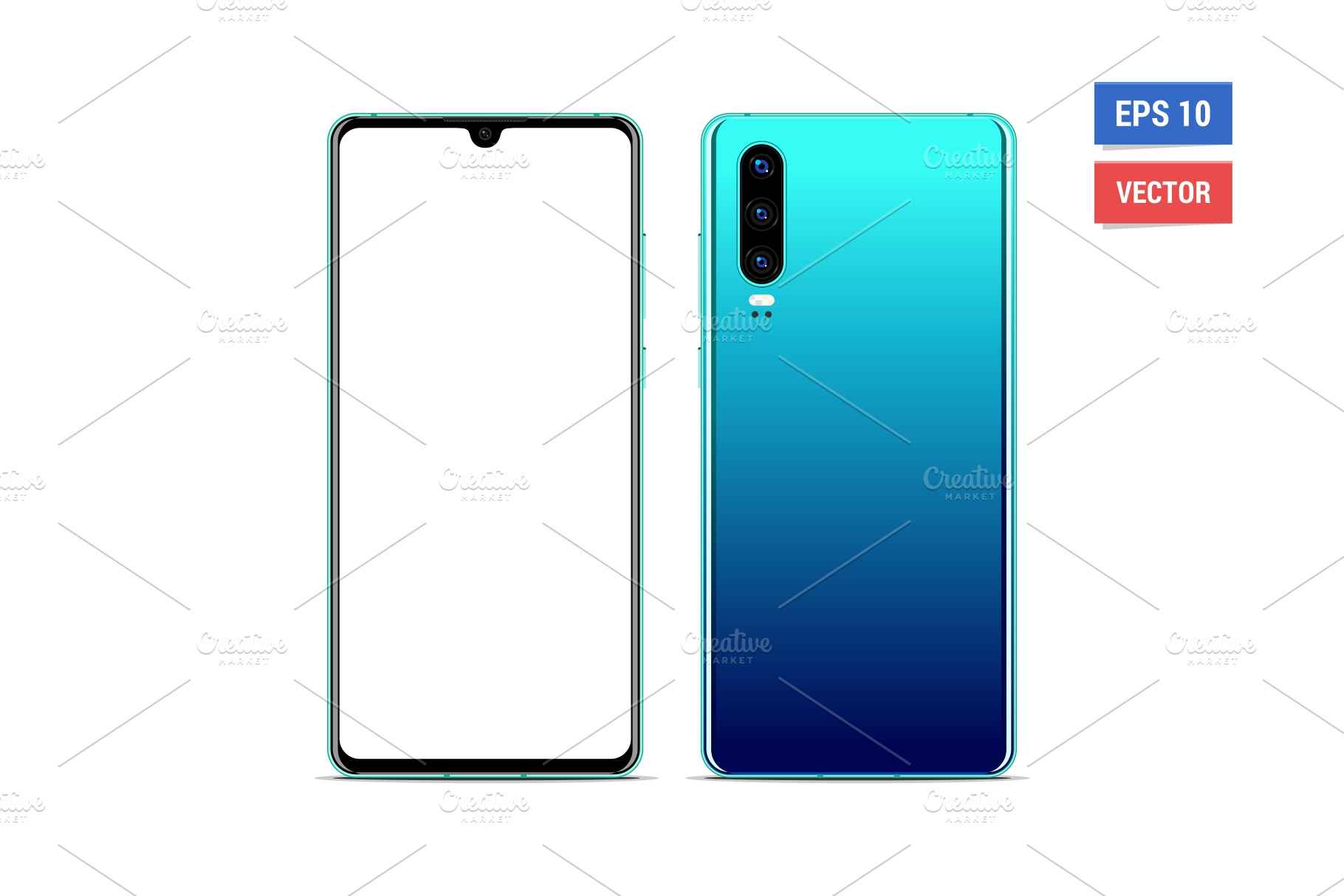 Download Mock Up Huawei P30 Creative Illustrator Templates Creative Market