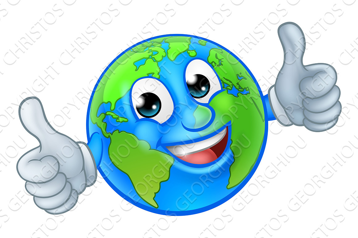 Earth Globe World Mascot Cartoon | Photoshop Graphics ~ Creative Market