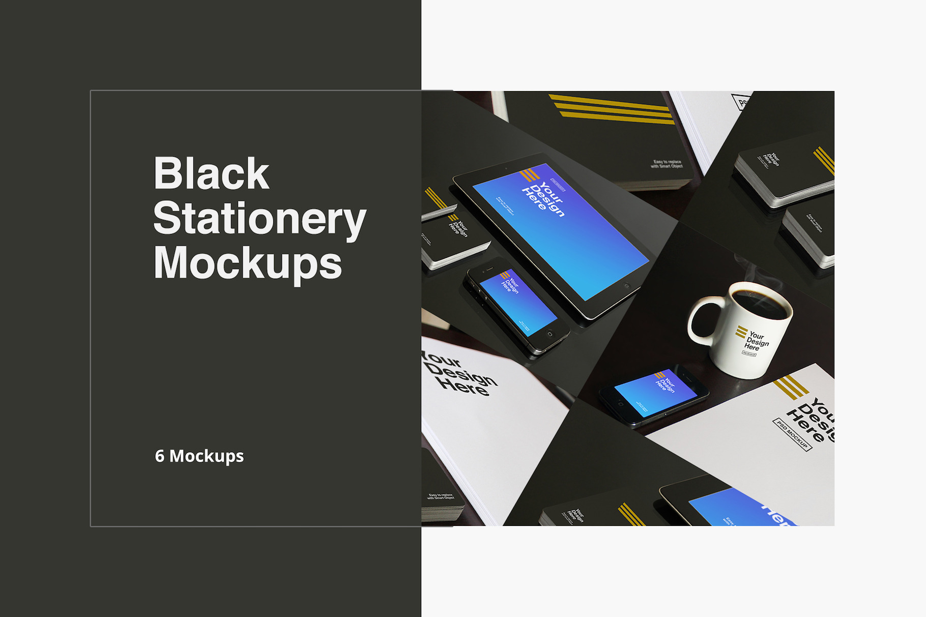 Download Black Stationery Mockups Creative Photoshop Templates Creative Market