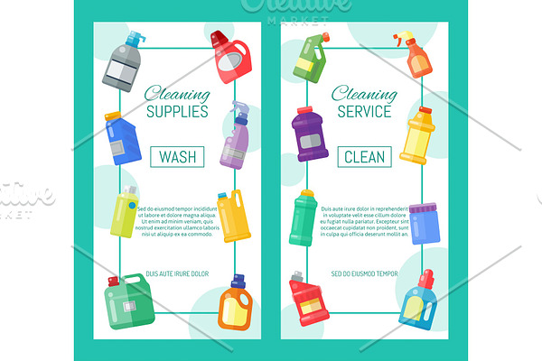 Cleaning products poster household | Pre-Designed Vector Graphics