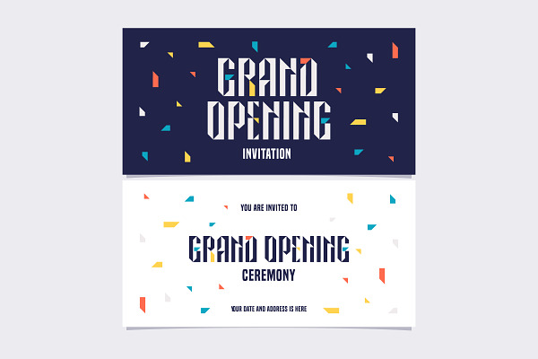 Grand Opening Vector Invitation Card Pre Designed Photoshop Graphics Creative Market