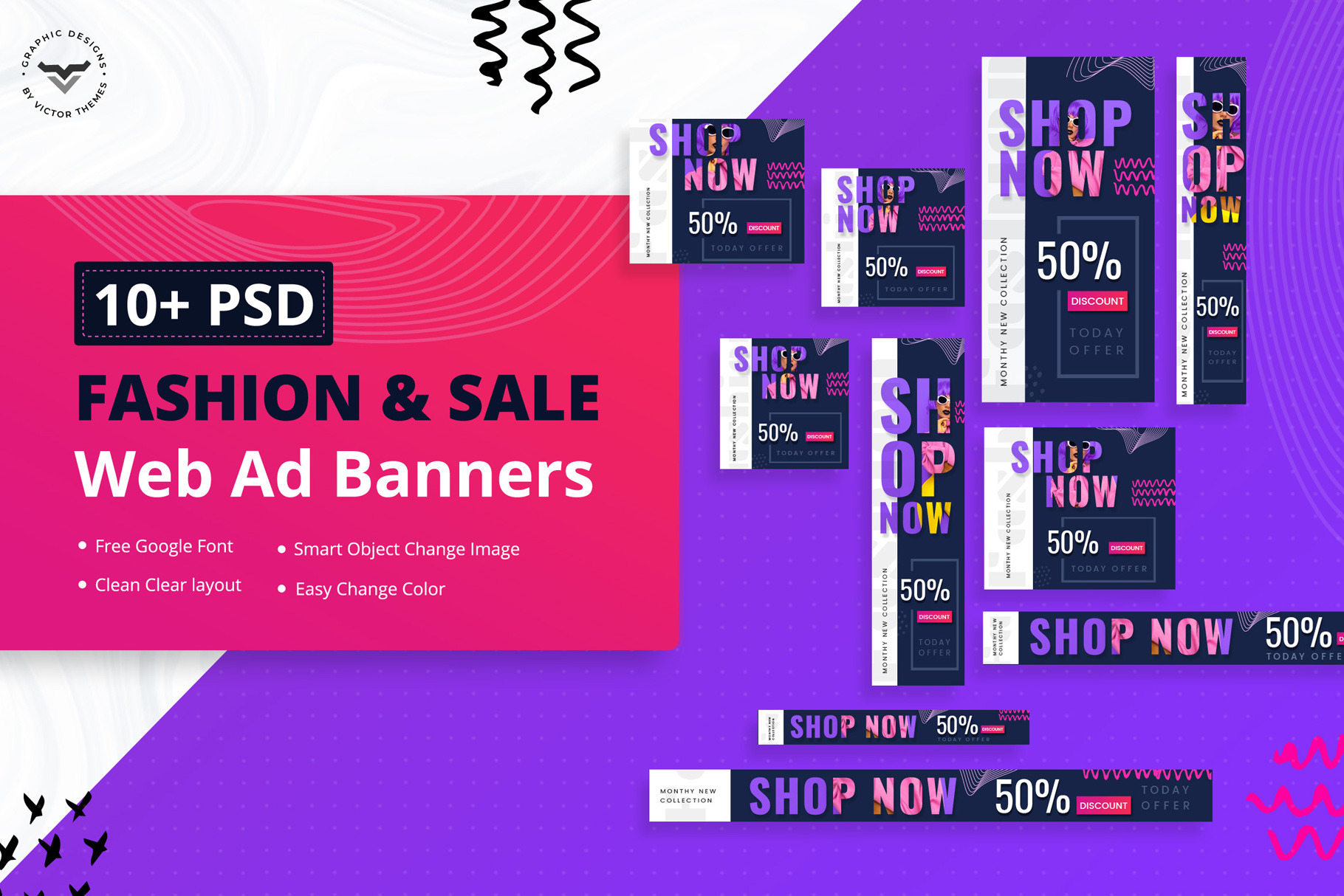 Fashion & Sale Web Ads Banners | Templates & Themes ~ Creative Market