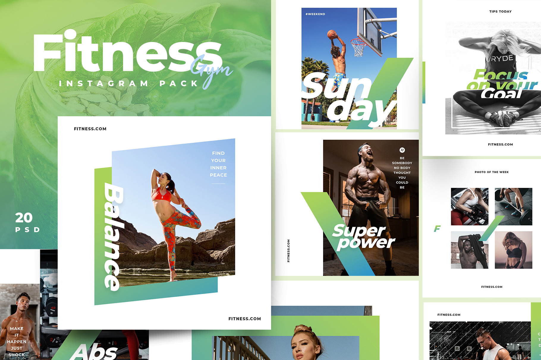 Fitness Gym Instagram Pack 3 0 Creative Canva Templates Creative Market