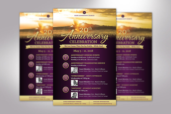 Church Anniversary Flyer Word Creative Flyer Templates Creative Market