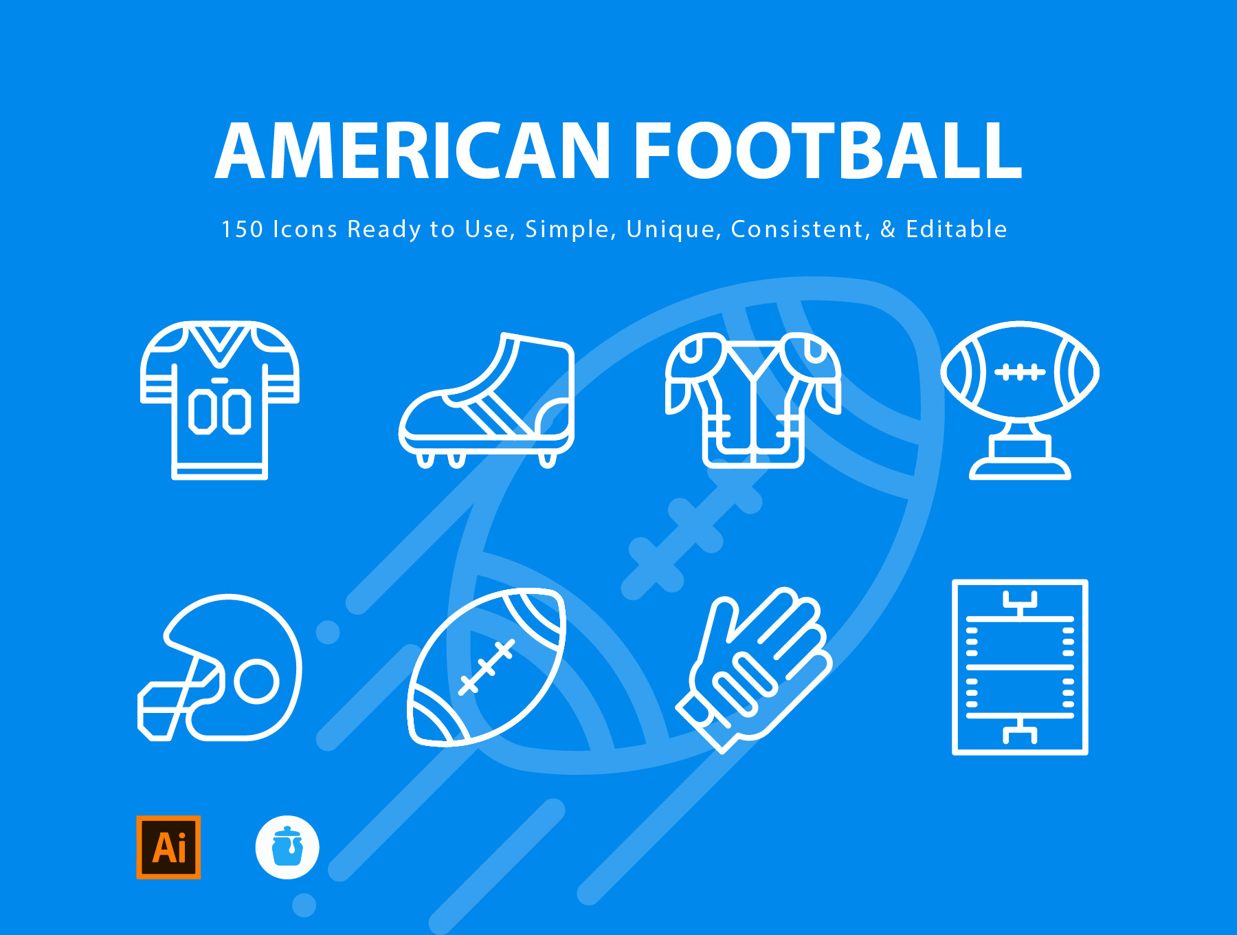 American football - football symbols / icon / sign Poster by Mohja-Design