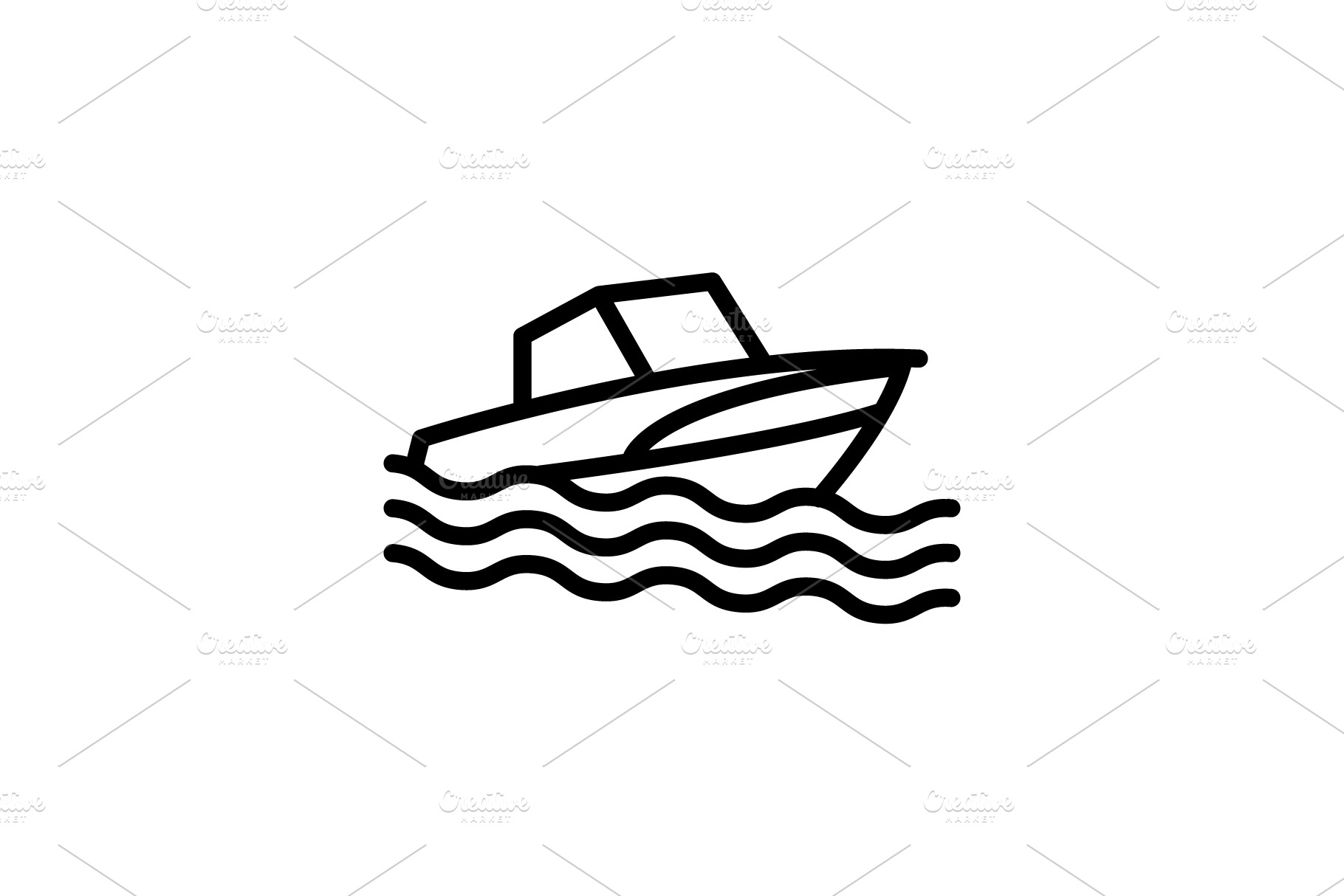 Boat silhouette icon | Pre-Designed Illustrator Graphics ~ Creative Market