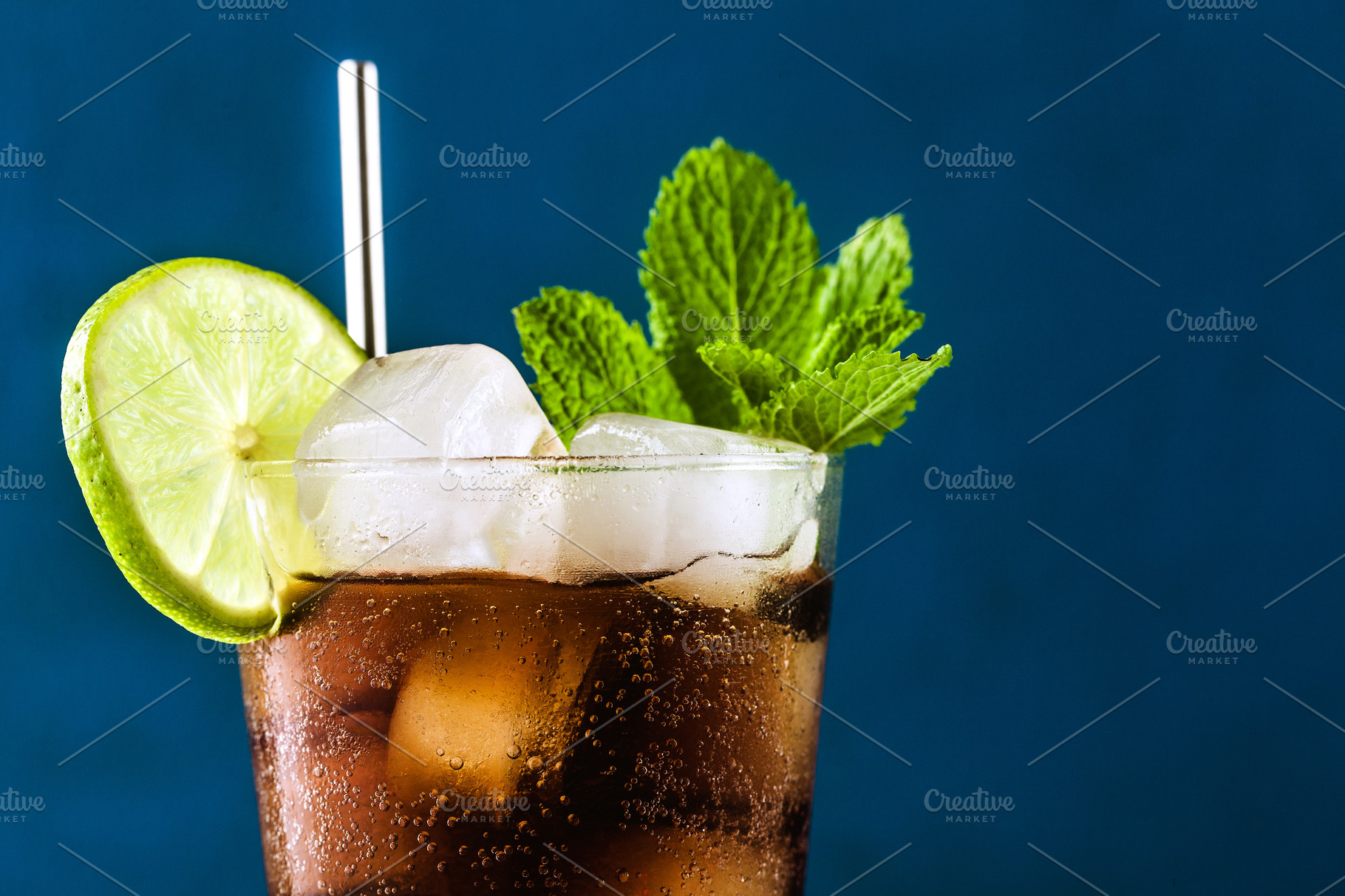 Download Coca Coke Cocktail In A Tall Glass C Containing Cuba Libre And Drink High Quality Food Images Creative Market