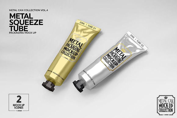 Download Metal Squeeze Tubes Packaging Mockup Creative Photoshop Templates Creative Market