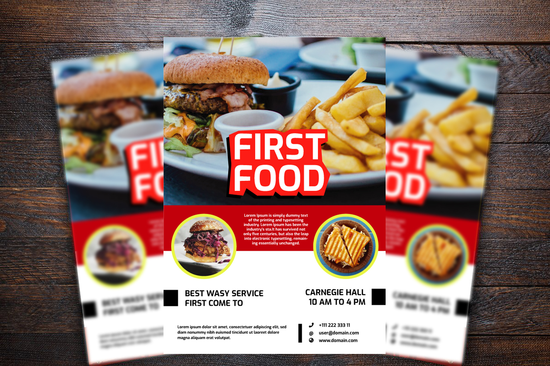 Download First Fast Food Flyer Creative Illustrator Templates Creative Market