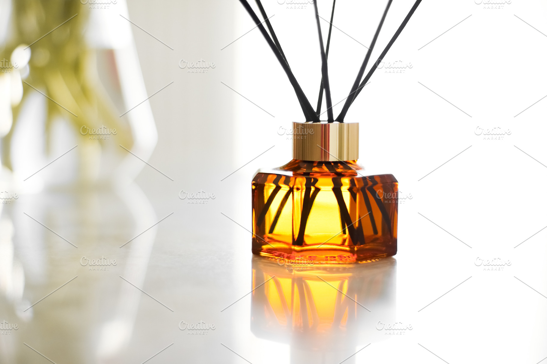 Home fragrance bottle european luxu stock photo containing air