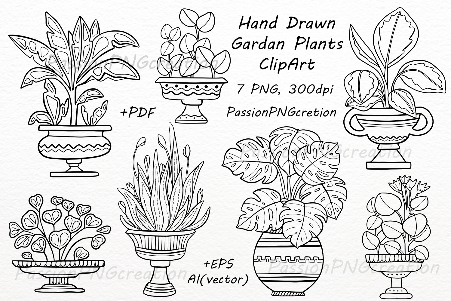 hand drawn garden plants clipart pre designed photoshop graphics creative market hand drawn garden plants clipart