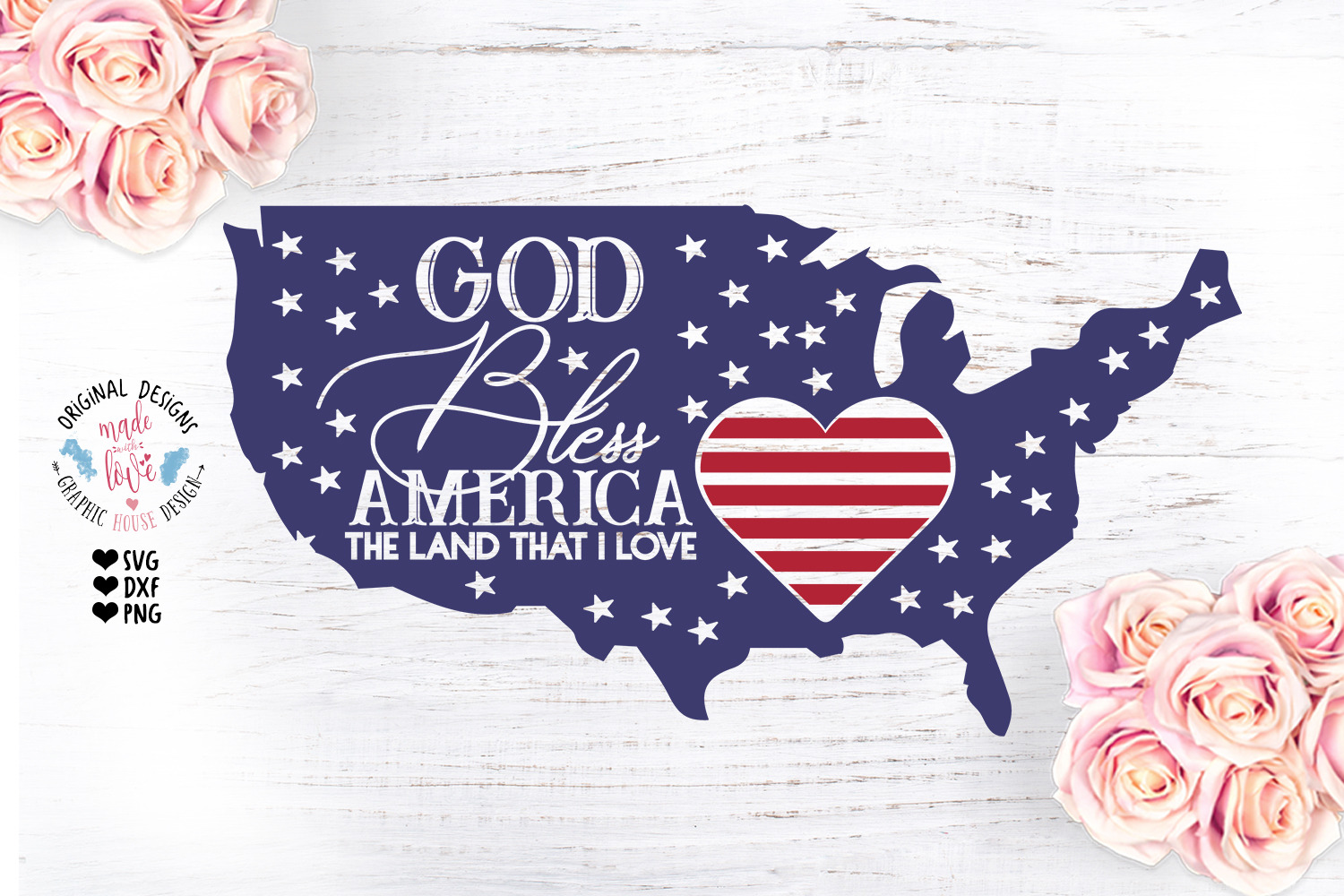 God Bless America Patriotic Design Pre Designed Photoshop Graphics Creative Market