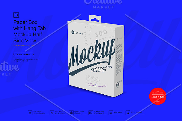 Download Paper Box With Hang Tab Mockup Creative Photoshop Templates Creative Market