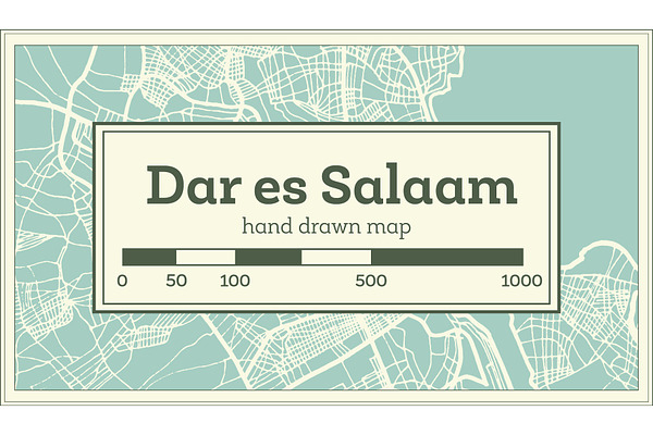 Dar Es Salaam Tanzania City Map Pre Designed Photoshop Graphics Creative Market