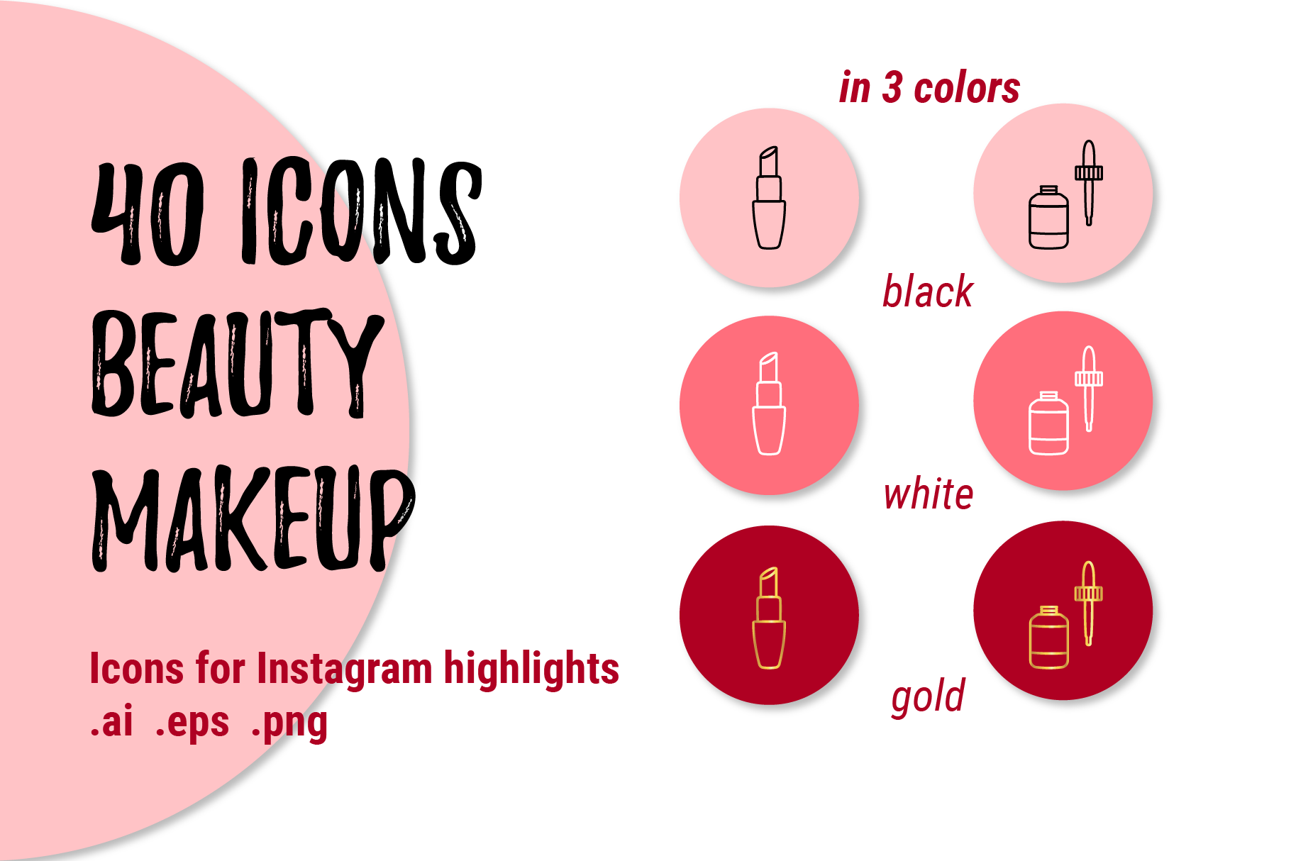 beauty makeup icons creative illustrator templates creative market beauty makeup icons creative