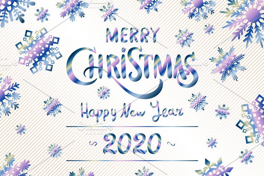 Merry Christmas Happy New Year 2020 | Pre-Designed Illustrator Graphics ~ Creative Market