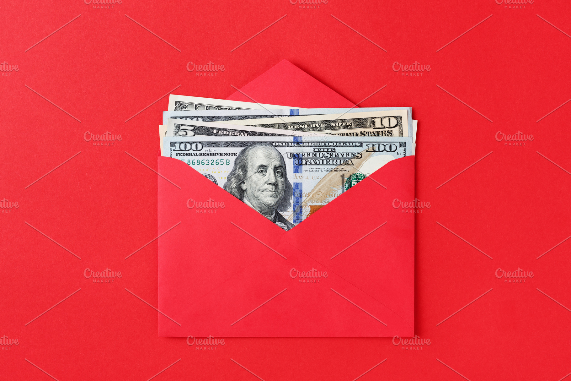 american-dollars-in-red-envelope-business-images-creative-market