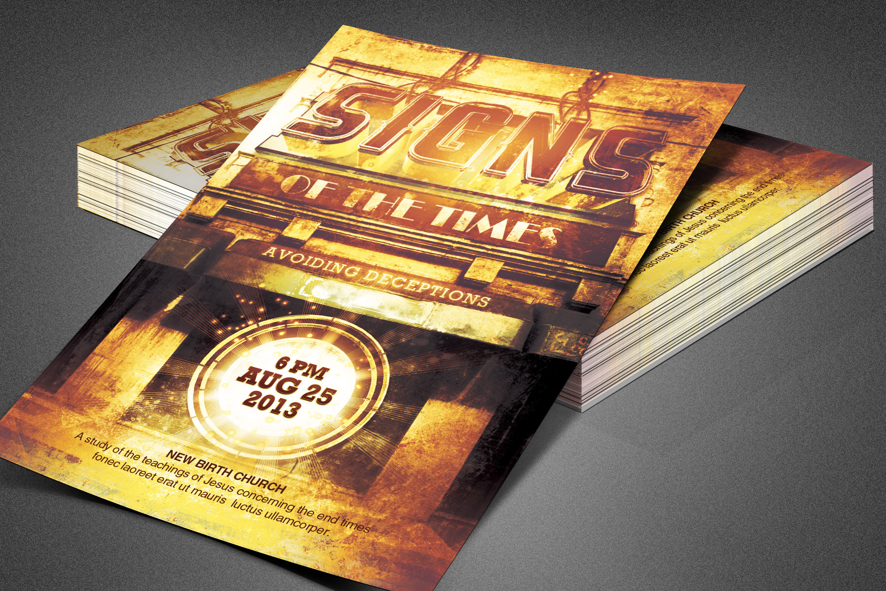 Signs Of The Times Church Flyer Creative Photoshop Templates Creative Market