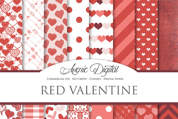 Sweet Valentine Digital Paper | Custom-Designed Graphic Patterns