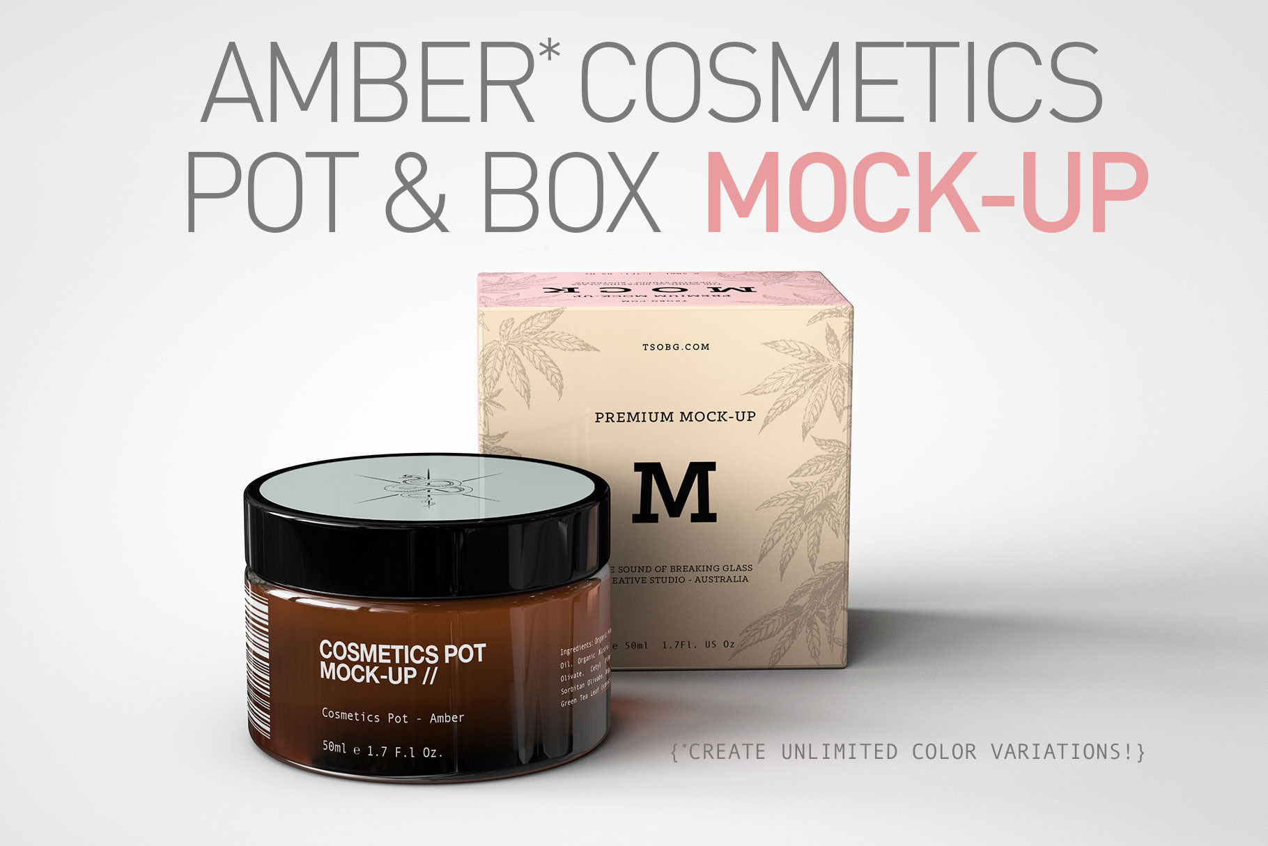 Download Amber Cosmetics Pot Box Mock Up Creative Photoshop Templates Creative Market PSD Mockup Templates