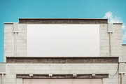 Billboard mockup on the rooftop containing above, ad, and advertisement ...