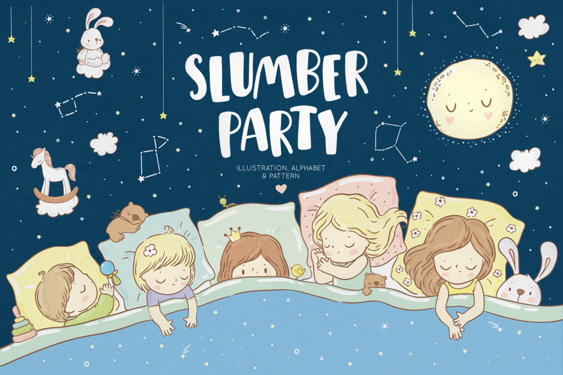 Slumber Party illustration | Animal Illustrations ~ Creative Market