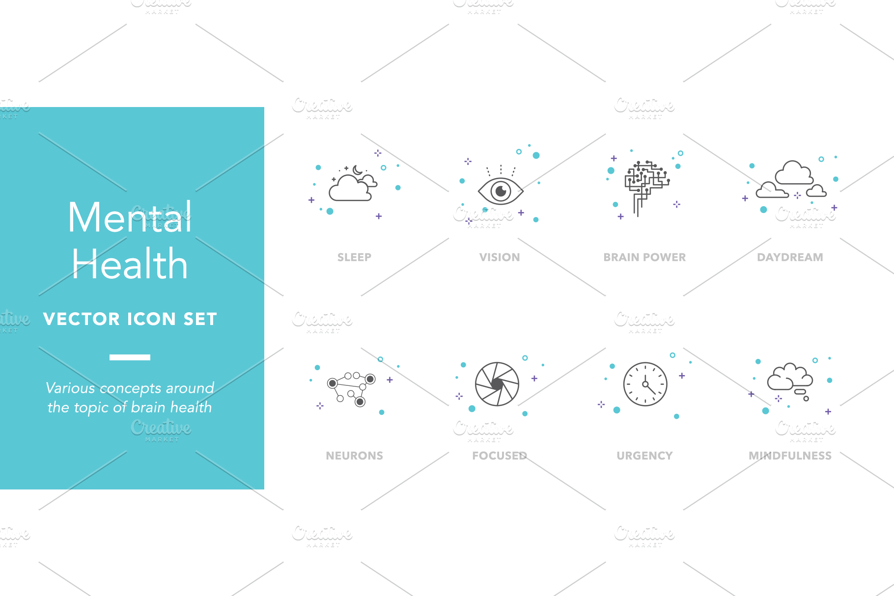 Mental Health Icon Set | Outline Icons ~ Creative Market