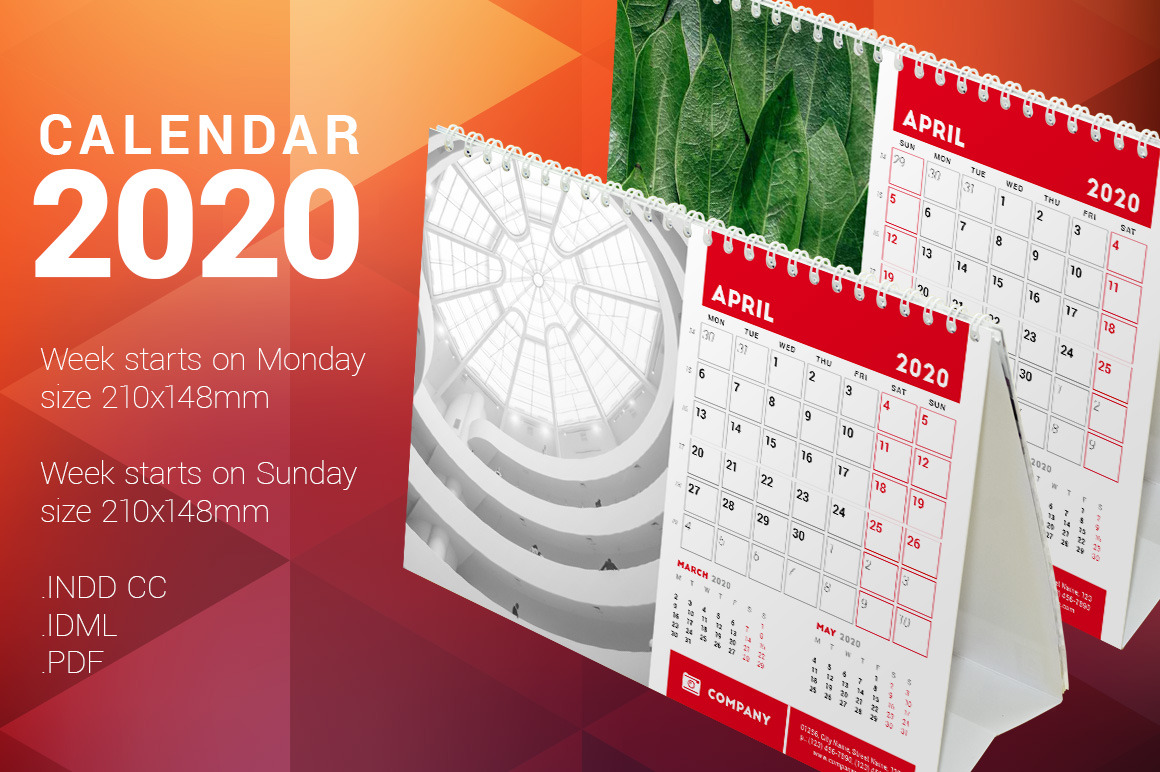 Desk Calendar 2020 | Stationery Templates ~ Creative Market