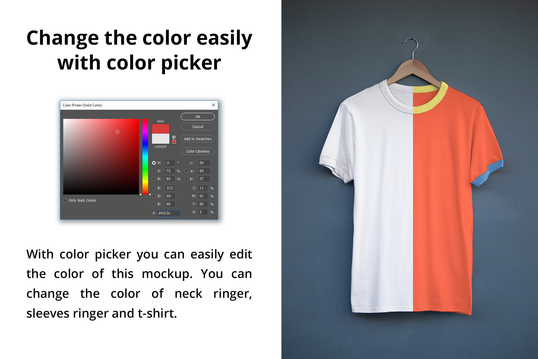 Download Ringer T Shirt Mockup Creative Photoshop Templates Creative Market