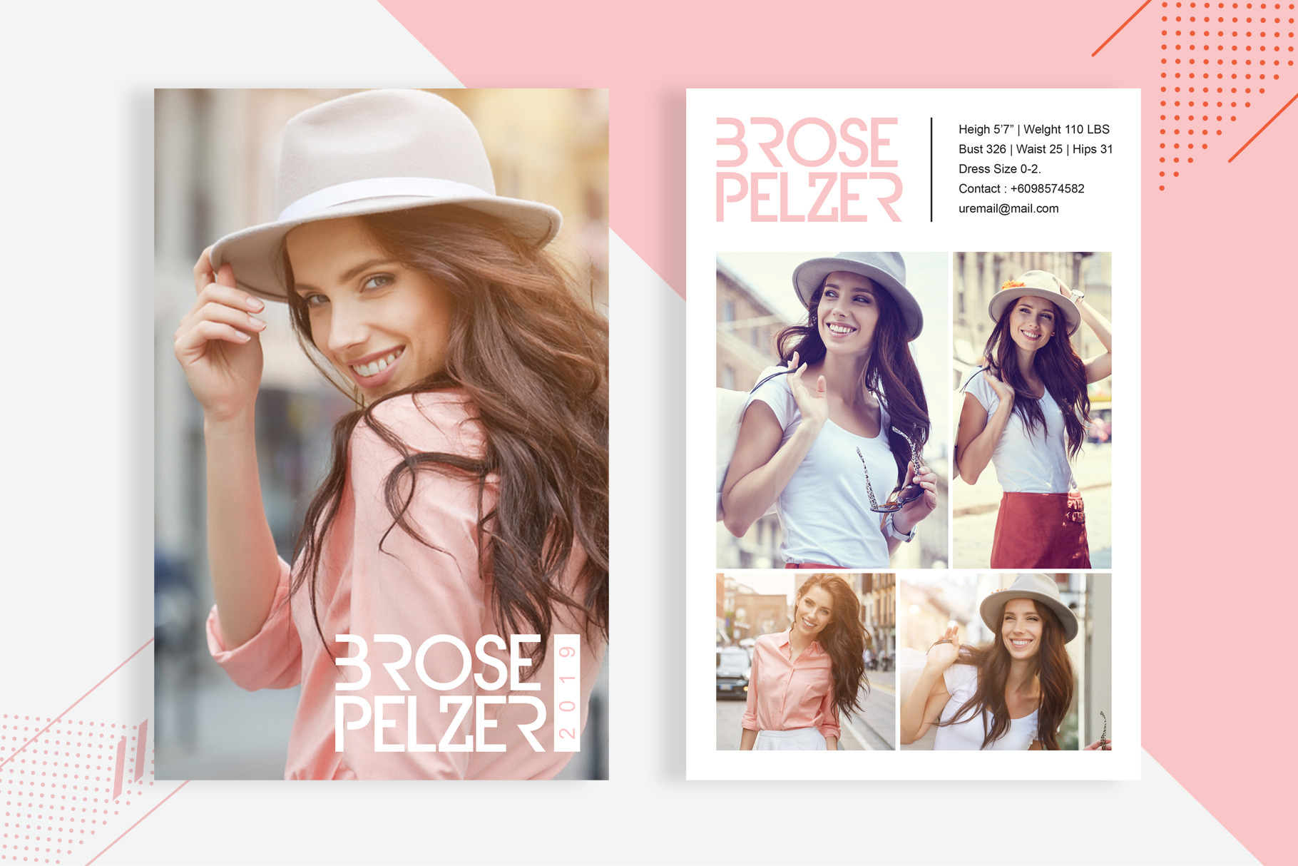 3 Fashion Comp Card Template | Card Templates ~ Creative Market