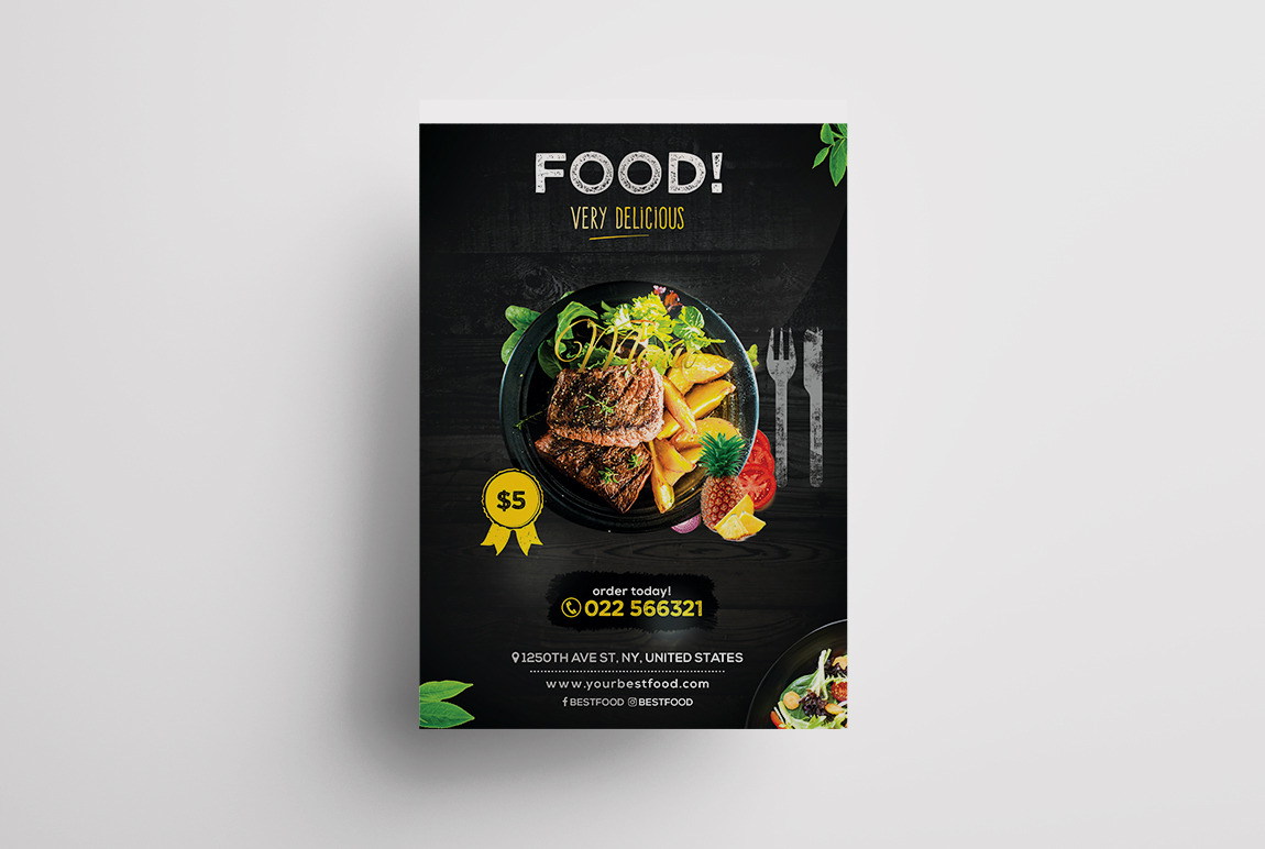 Modern Food Flyer Promotion Photoshop Templates ~ Creative Market