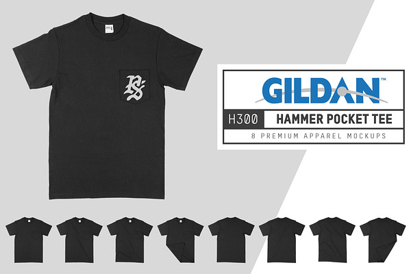 Gildan H000 Hammer Adult T Shirt Creative Photoshop Templates Creative Market