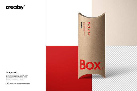 Large Pillow Boxes Set PSD Mockup, Falling – Original Mockups