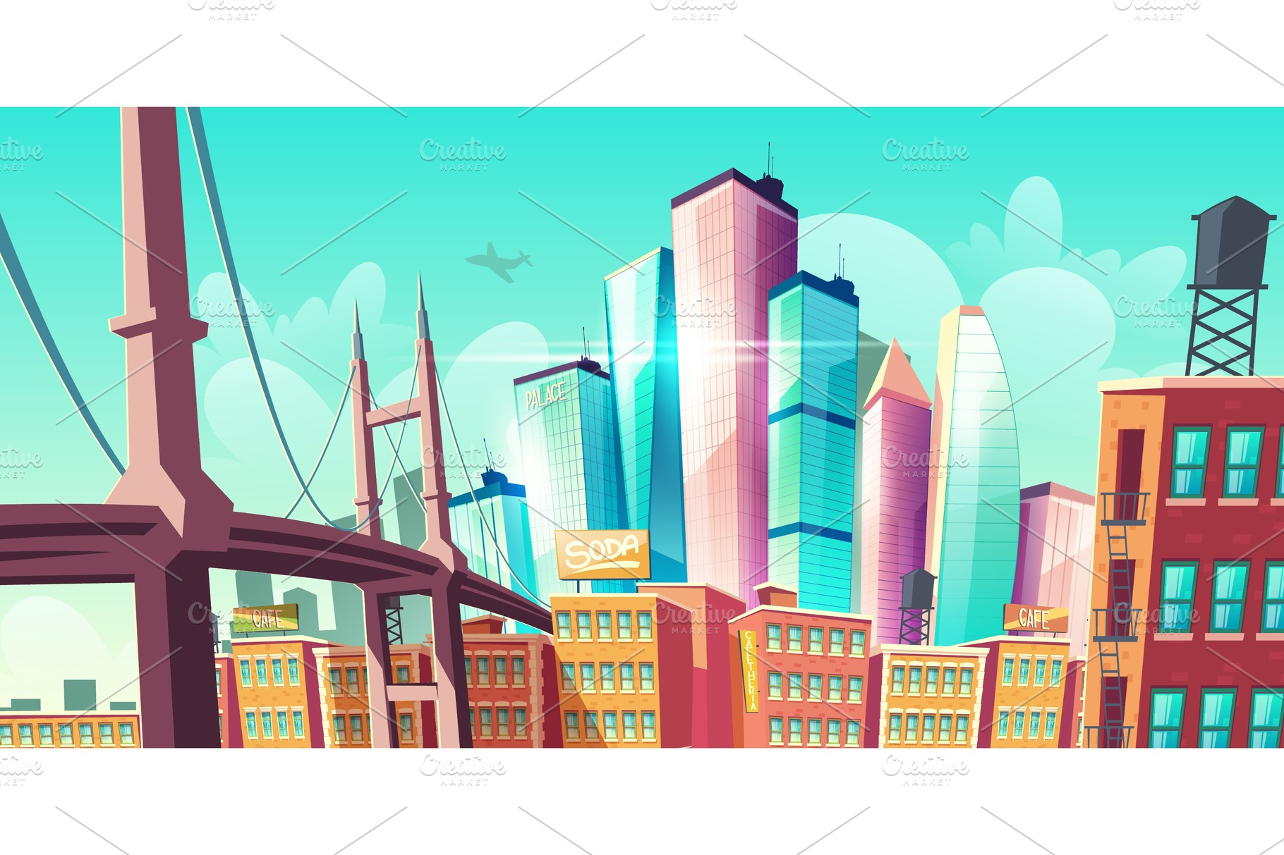 Modern city metropolis growth | Illustrations ~ Creative Market