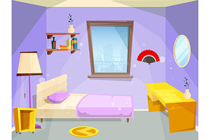 Teens Room Interior Set | Pre-Designed Photoshop Graphics ~ Creative Market