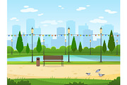 City park. Garden public nature park | Vector Graphics ~ Creative Market