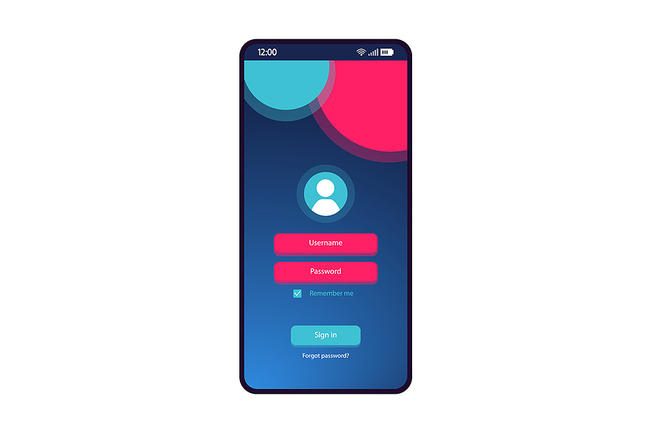 Login Page Smartphone Interface Creative Illustrator Templates