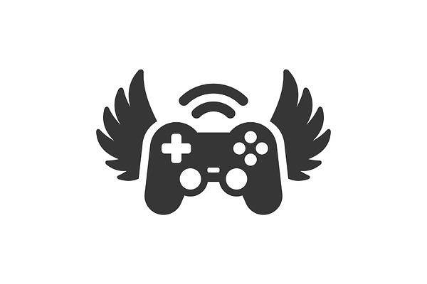 Video game Controller with Wings | Pre-Designed Vector Graphics ...