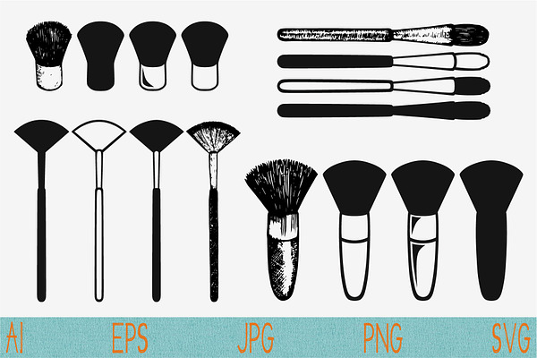 Makeup Brushes Svg Set Vector Png Pre Designed Photoshop Graphics Creative Market